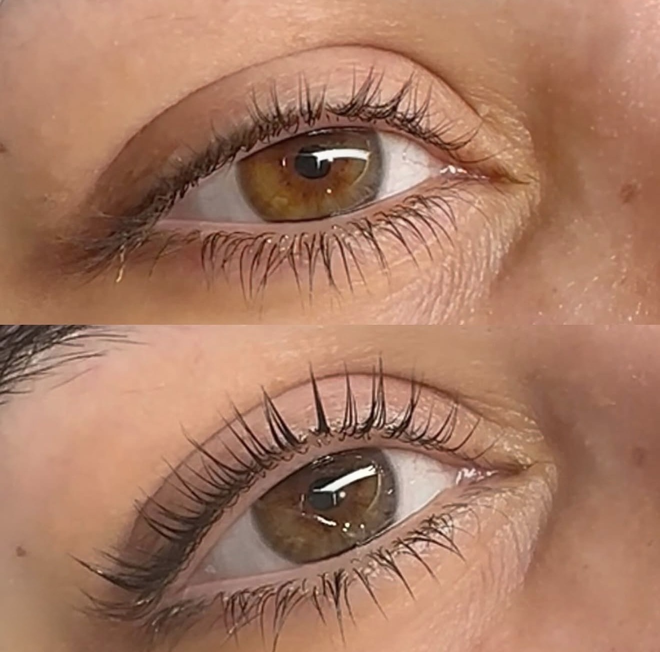 Before and after lash lift